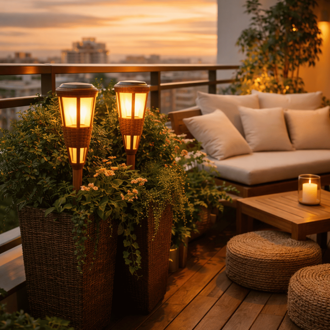 Homero Solar Flame Garden Light Outdoor Waterproof Design