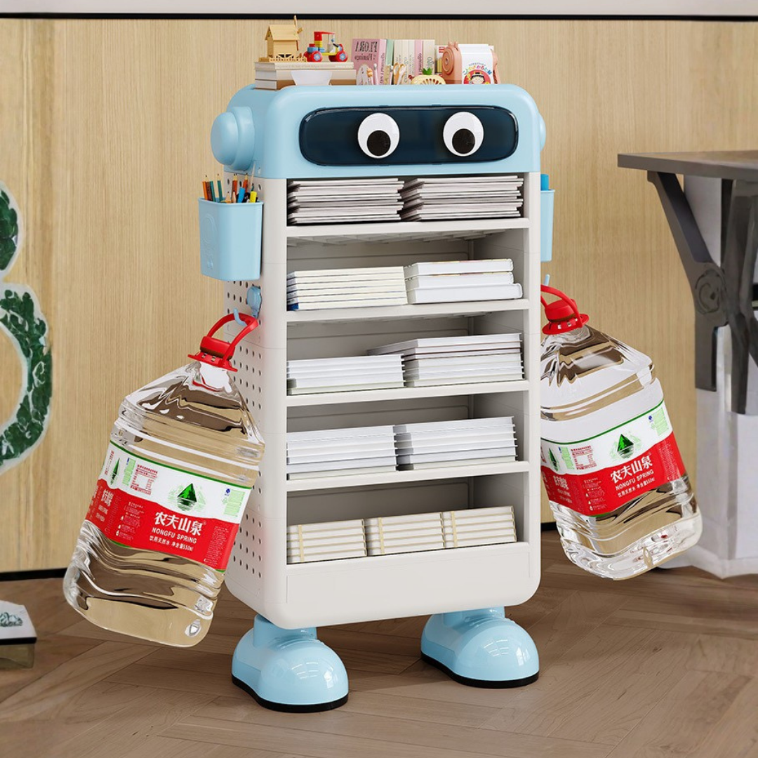 HOMERO Cute Multi-Layer Desk Storage Rack with Adjustable Side Basket