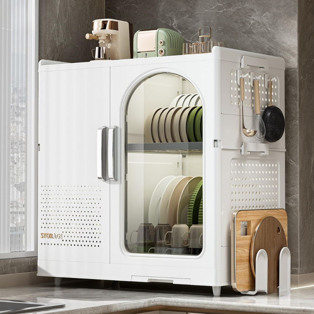 Homero All-in-One Magnetic Double Door Smart Space Utensils Storage Cabinet