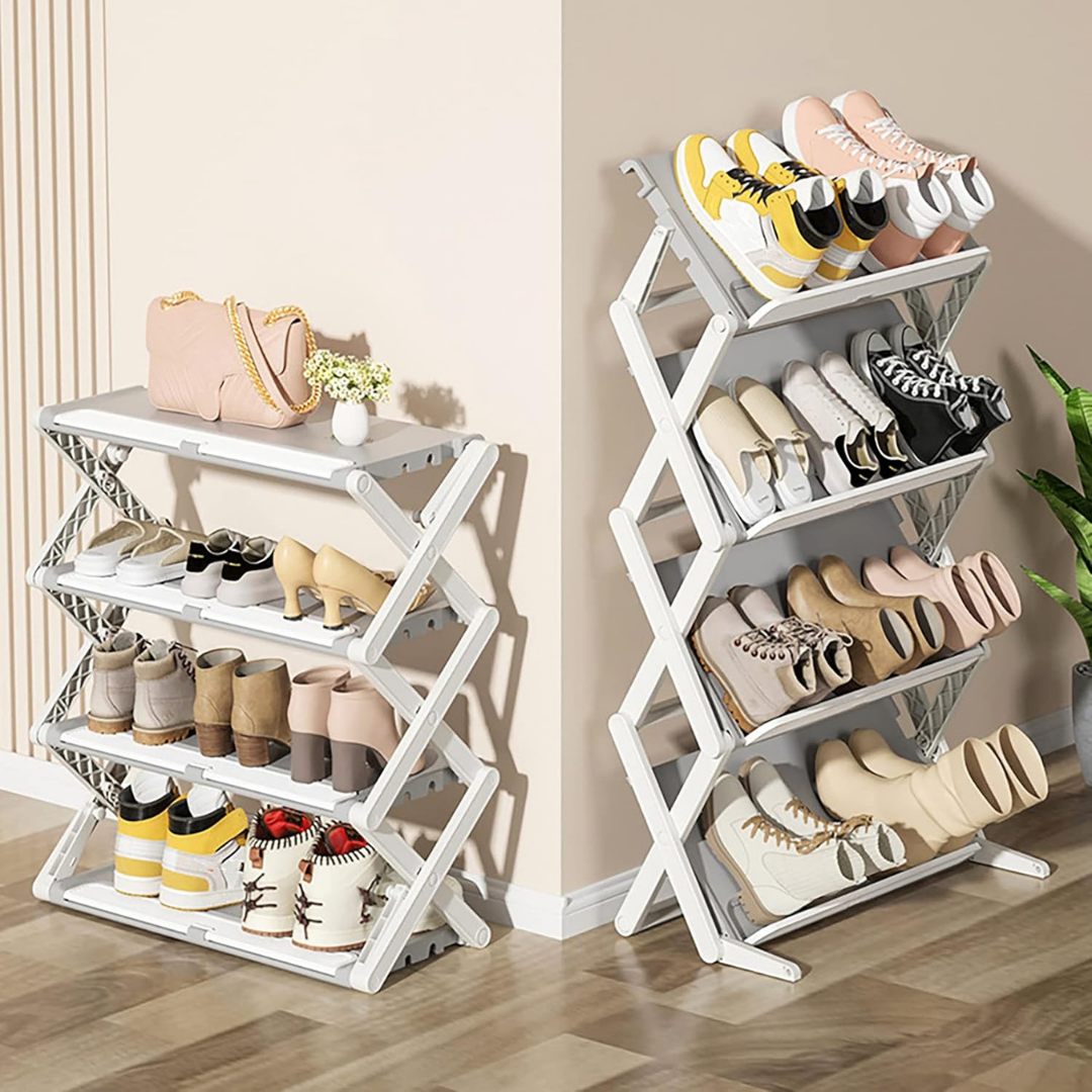 Homero High Quality 4-Tier Foldable Space-Saving Shoe Rack