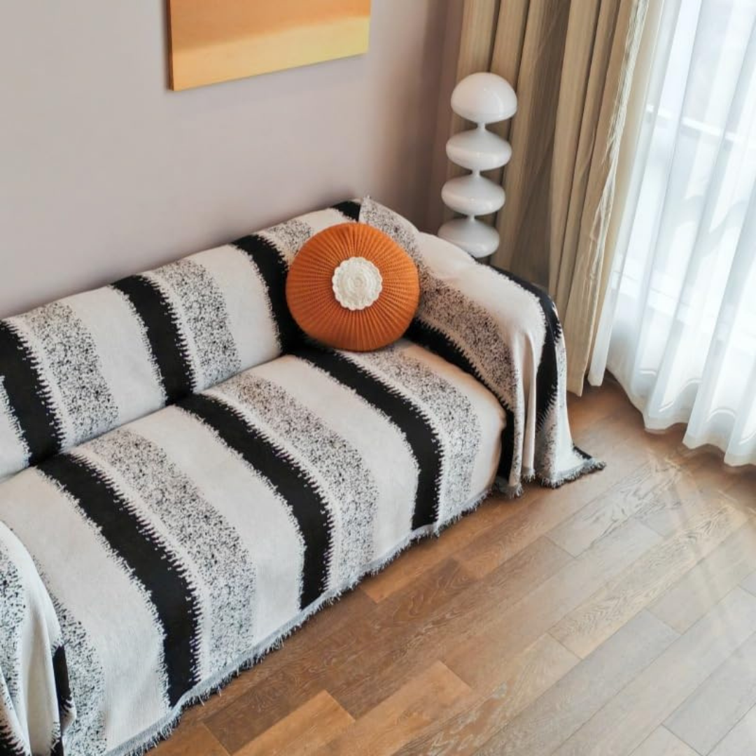 Premium Chenille Fabric Reversible Sofa Throw Cover