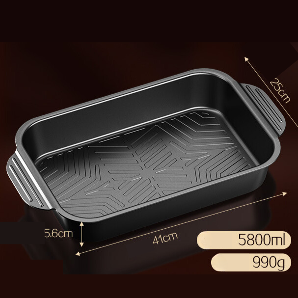 Multipurpose Carbon-Steel Non-Stick Grilled Pan with Lid