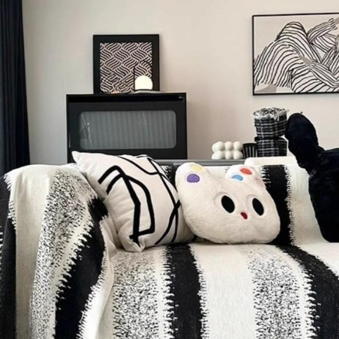 Premium Chenille Fabric Reversible Sofa Throw Cover