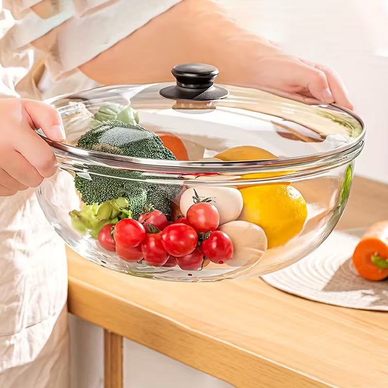 Homero Large Capacity Heat Resistant Glass Mixing Bowl with Lid - 6000ml