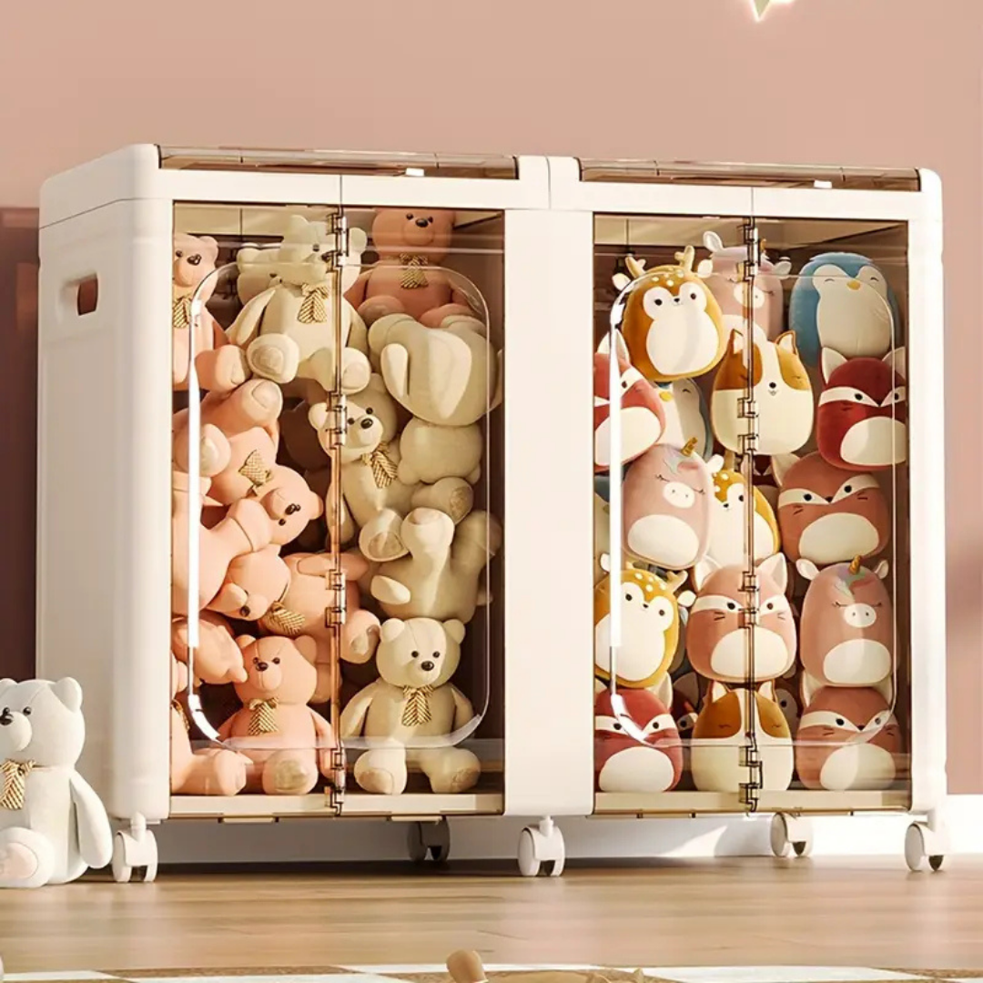 HOMERO Multi-Purpose Foldable Transparent Storage Box with Wheels