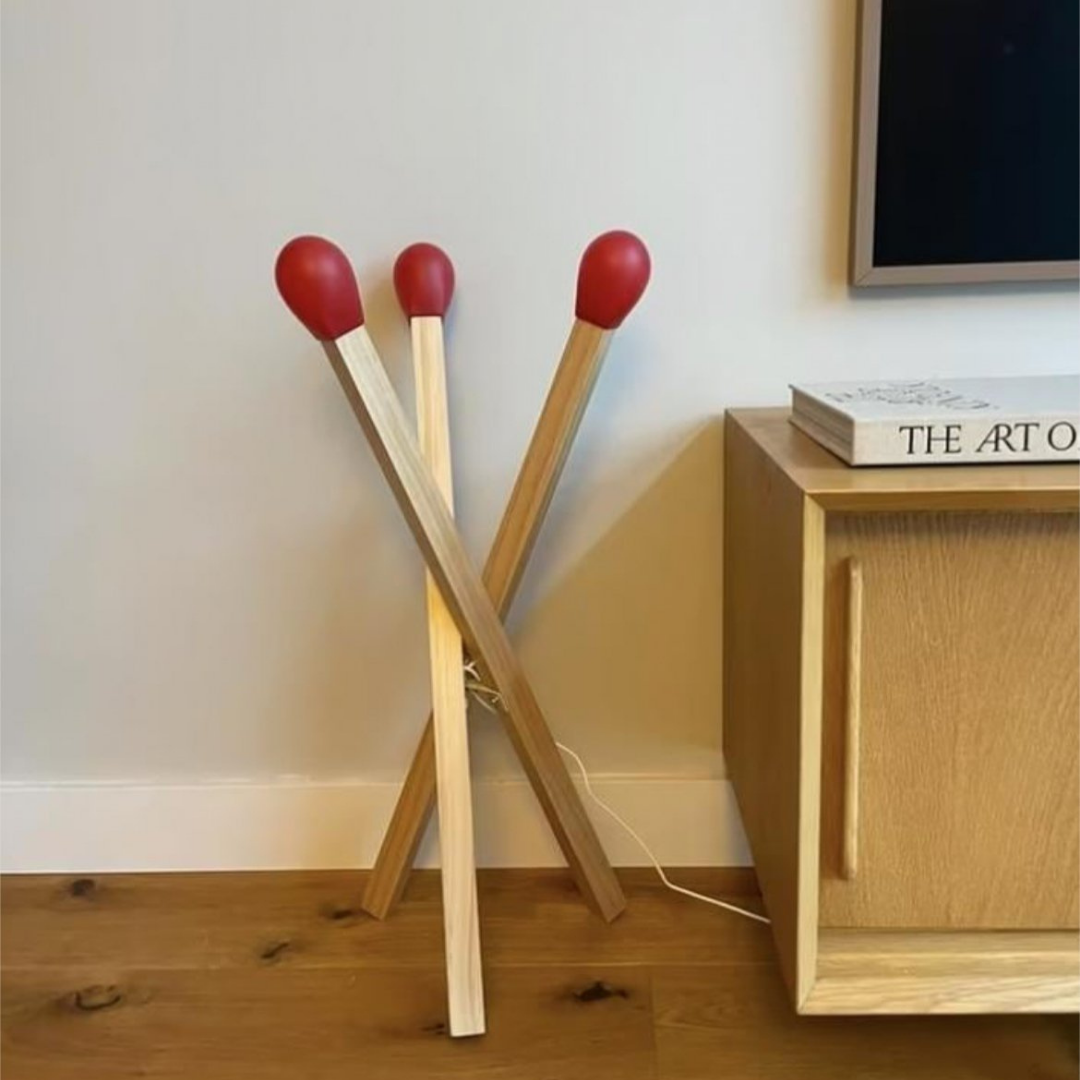 HOMERO Modern Artistic Design Wooden Matchstick Inspired LED Lamp