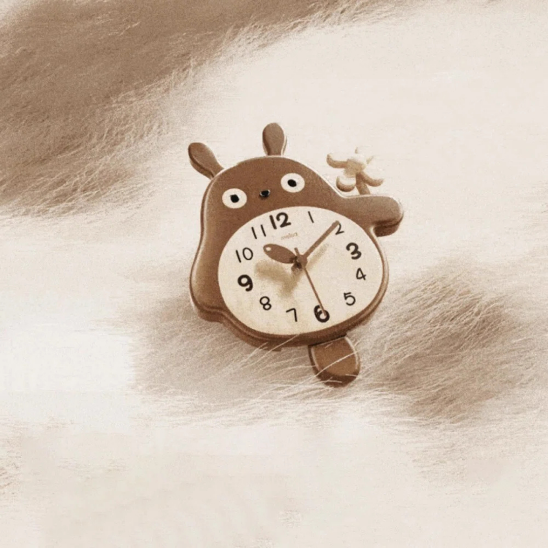 HOMERO Cute Cartoon Rabbit Decorative Analog Wall Clock