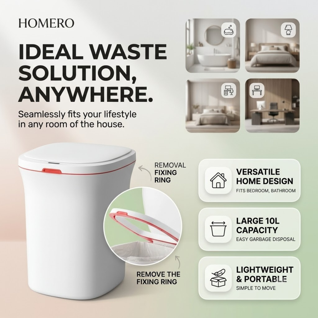 Modern Waste Bin with Hidden Garbage Bag Holder