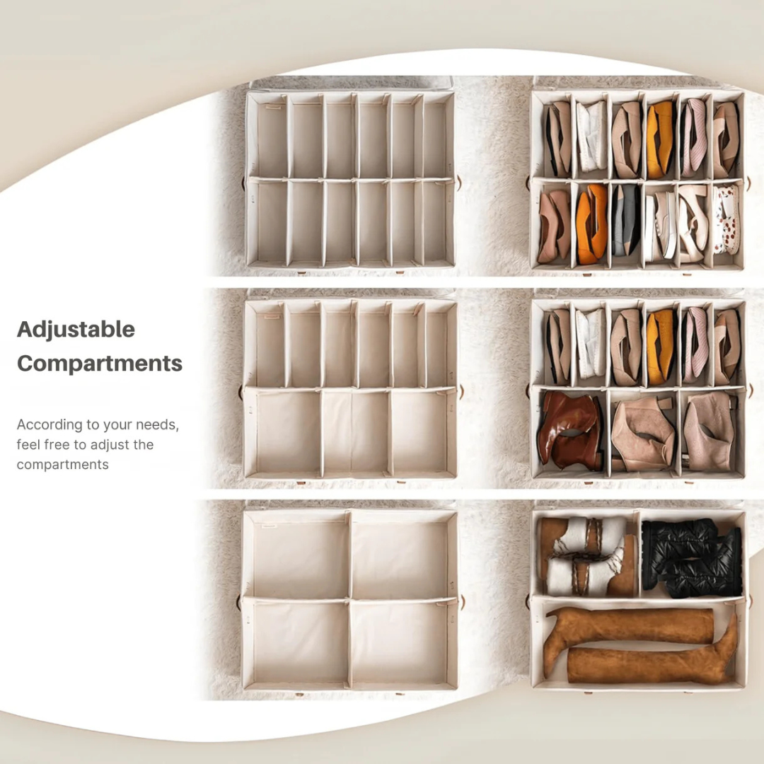 ortable Adjustable Shoe Storage Box with Transparent Dust Proof Lid