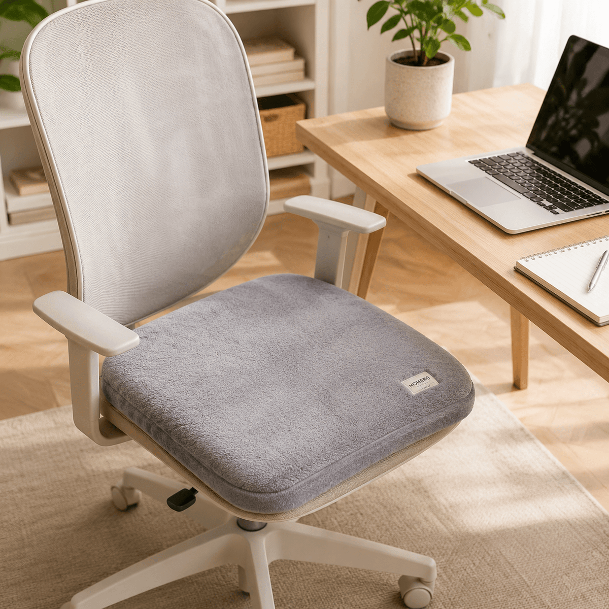 Homero Comfortable Memory Foam Seat Pad with Anti-Slip Base