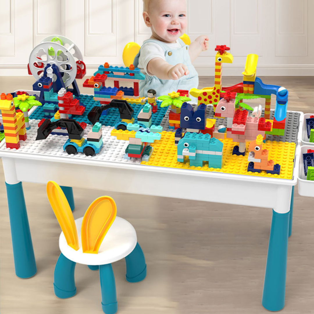 Multi Purpose Kids Activity Table Study Desk Building Block Play Set
