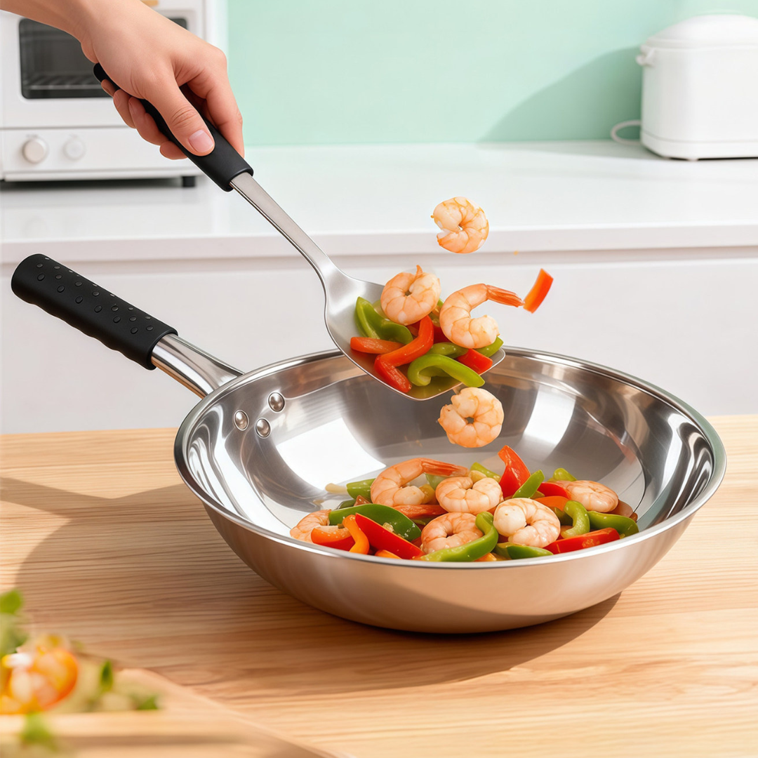Multipurpose Healthy Cooking Stainless Steel Deep Wok