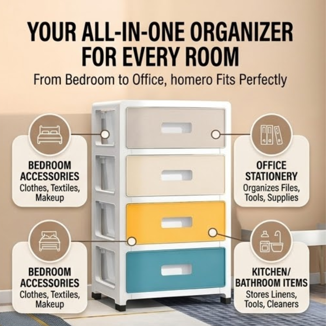 Multipurpose Space Saving Smooth-Glide Drawer Cabinet Organizer