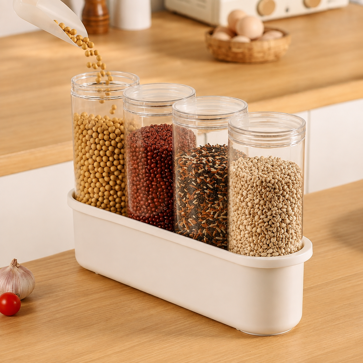 Multi Section Moisture Proof Transparent Storage Jar