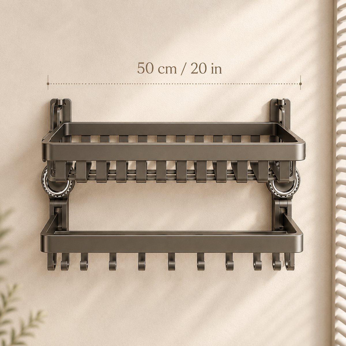 Multi-Use Stainless Steel Space Saving Folding Storage Rack - 50cm