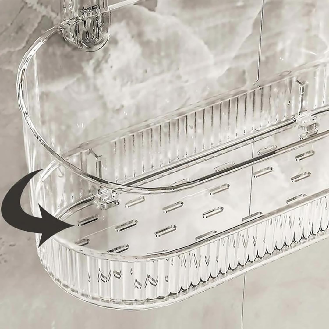 Homero Wall-Mounted No-Drill Bathroom Shelf with Drainage