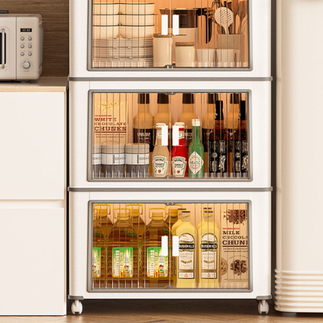 Stackable Multi-Layer Storage Cabinet