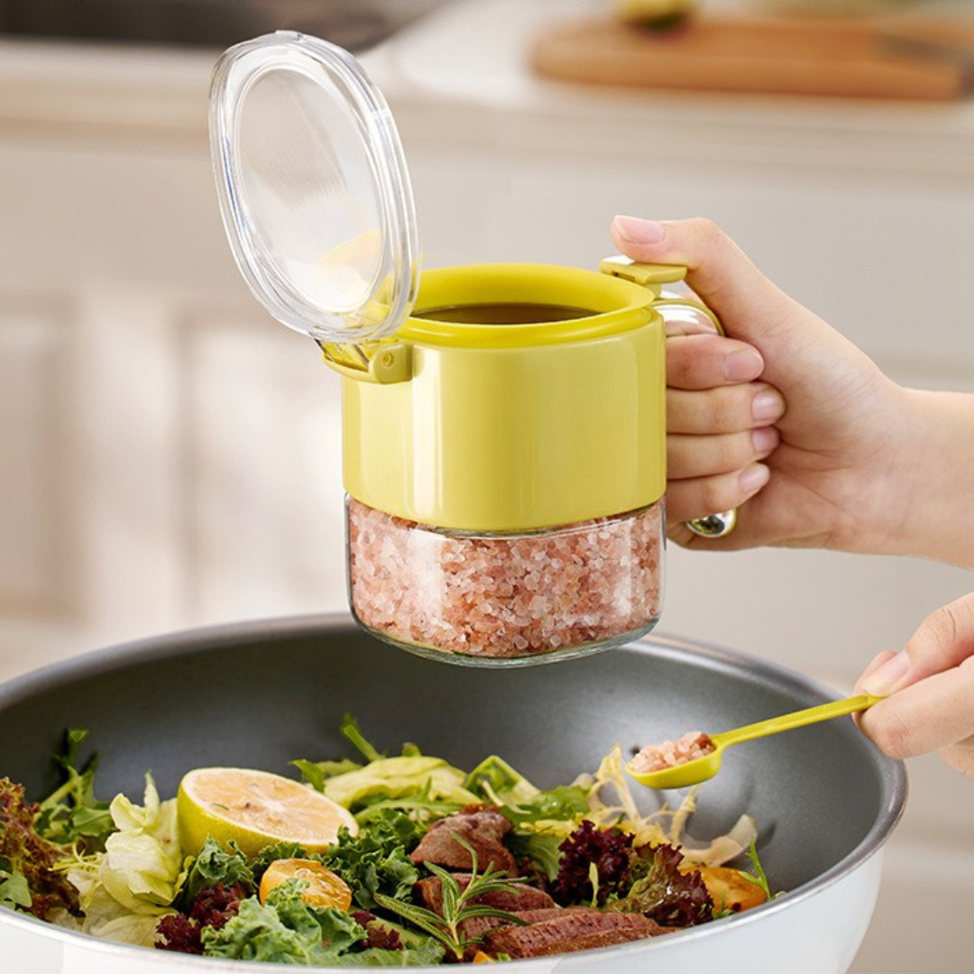 Homero Multi-Purpose One-Hand Operated Spice Jar with Flip Cap
