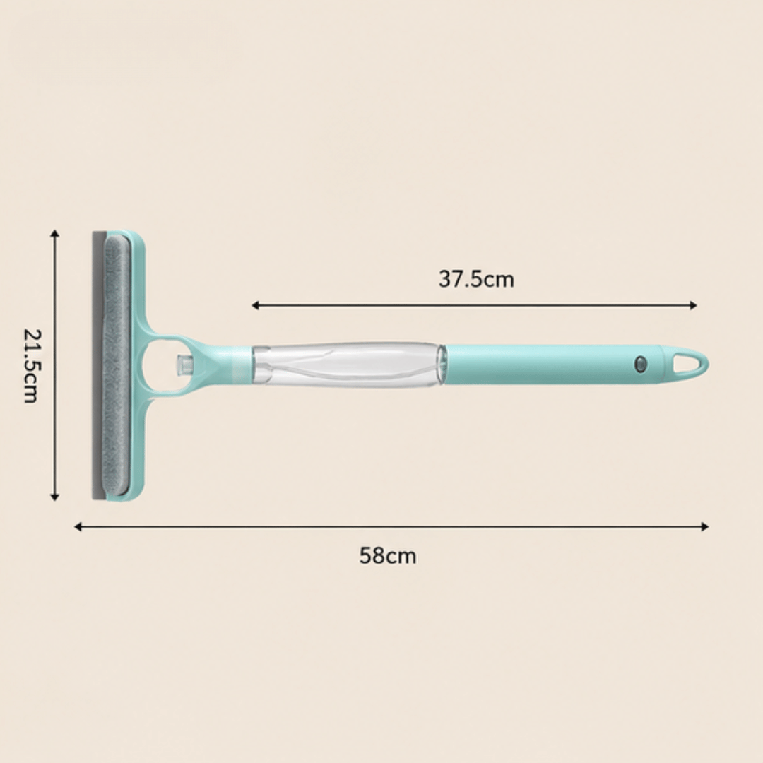 3 in 1 Handheld Glass Cleaning Spray Squeegee Brush Window Wiper with Integrated Bottle