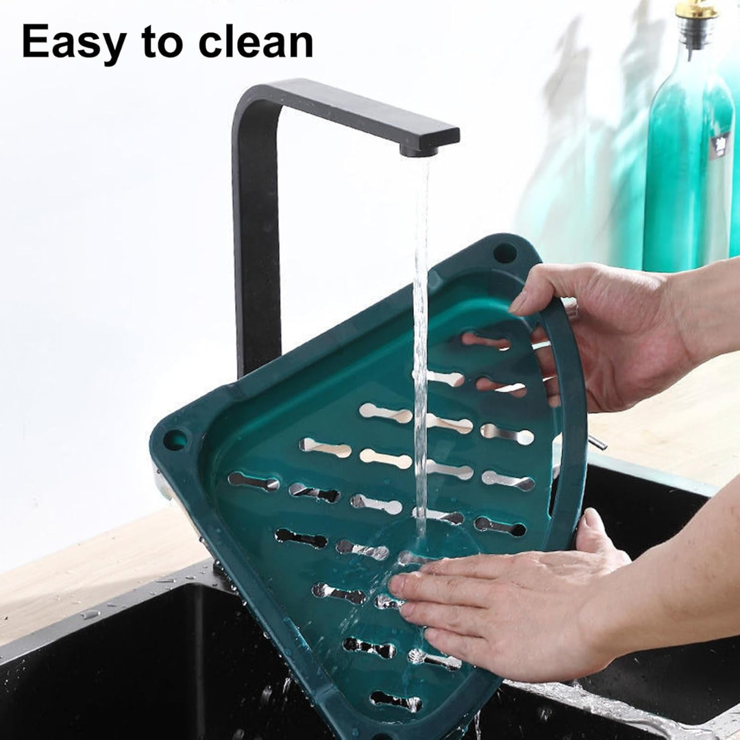 Stainless Steel Corner Kitchen Storage Rack with Smart Drainage Design