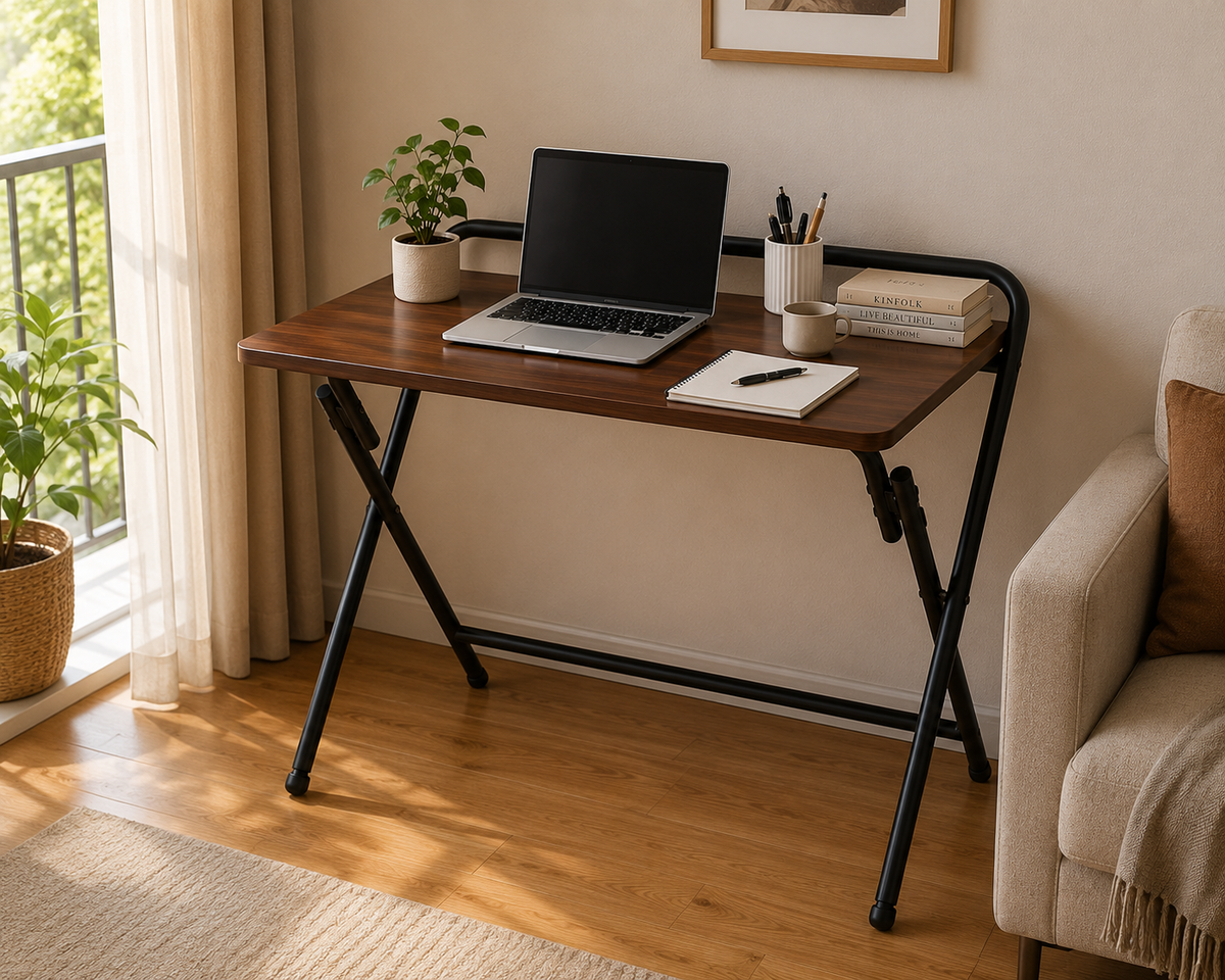 Portable Foldable Office and Study Table with Adjustable Feet