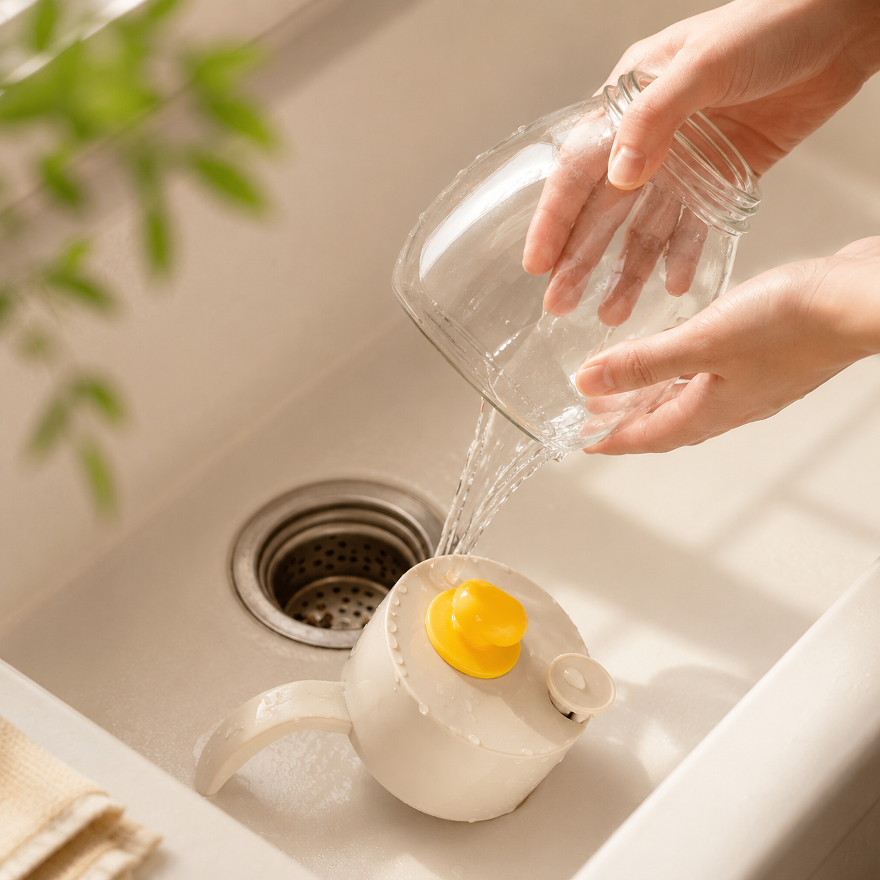 Automatic Flip Lid Glass Oil Dispenser Bottle - 900ml
