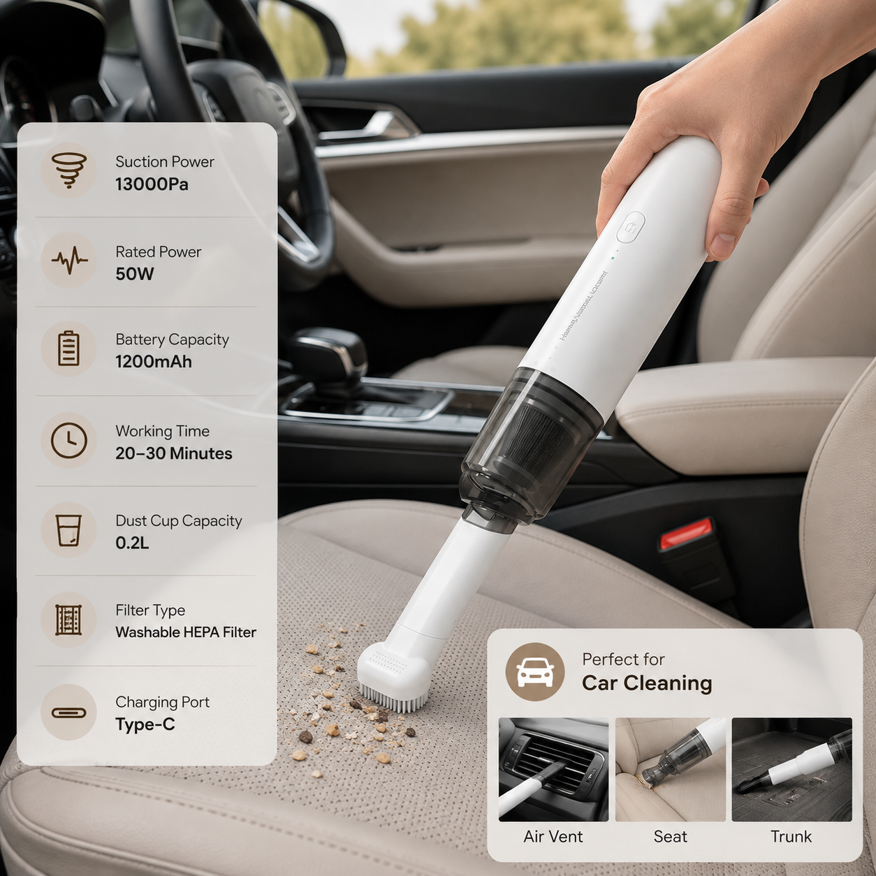 Mini Cordless Rechargeable Vacuum Handheld Dust Cleaner