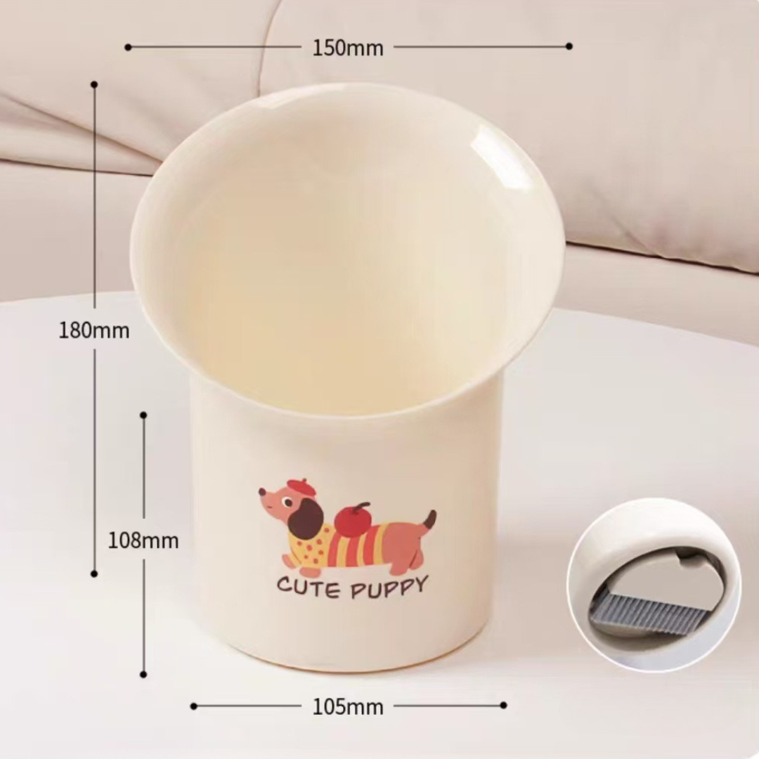 Dual-Function Desktop Trash Can with Hidden Cleaning Brush