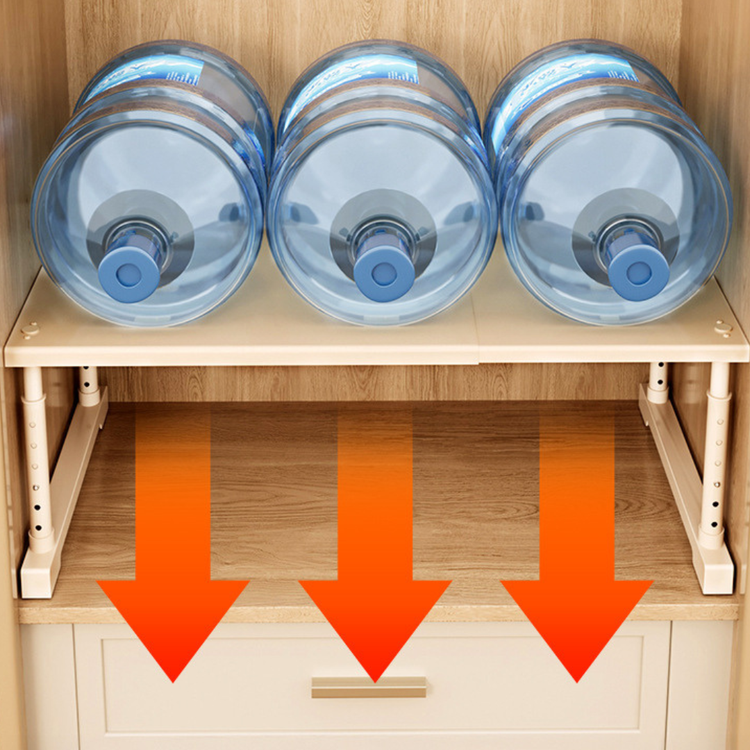 HOMERO Multi-Purpose Adjustable Carbon Steel Wardrobe Shelf Storage Rack