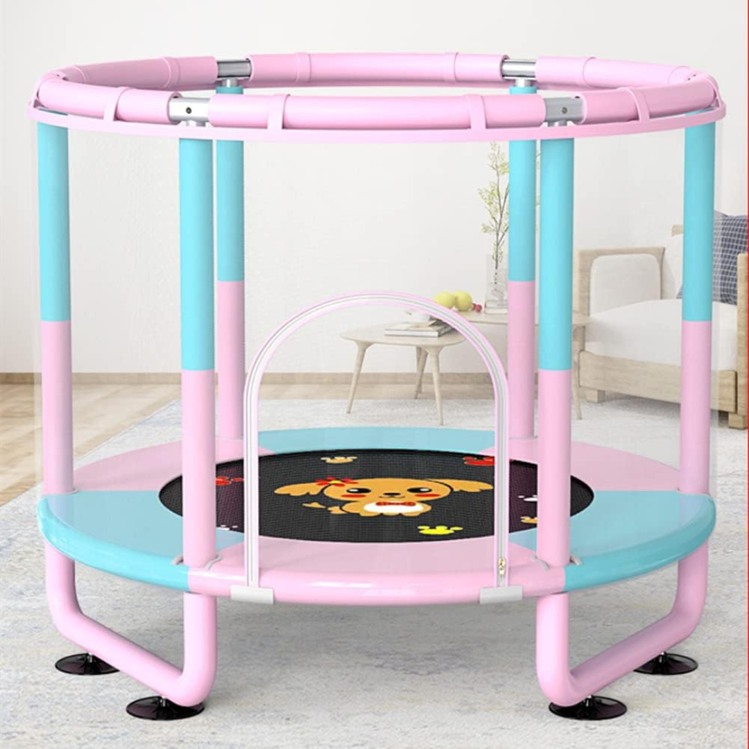 HOMERO Large Space Kids Trampoline with Safety Net and Adjustable Bar - 5FT