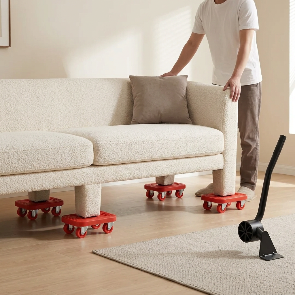 Heavy Load Furniture Shifter Kit with 360° Universal Rotating Wheels (4 Piece)