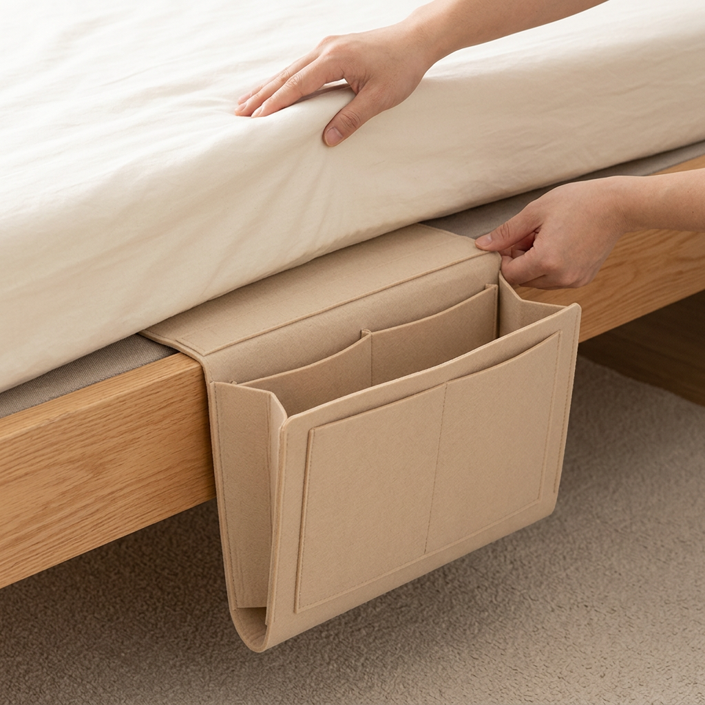 Multipurpose Felt Bedside Storage Organizer Bag