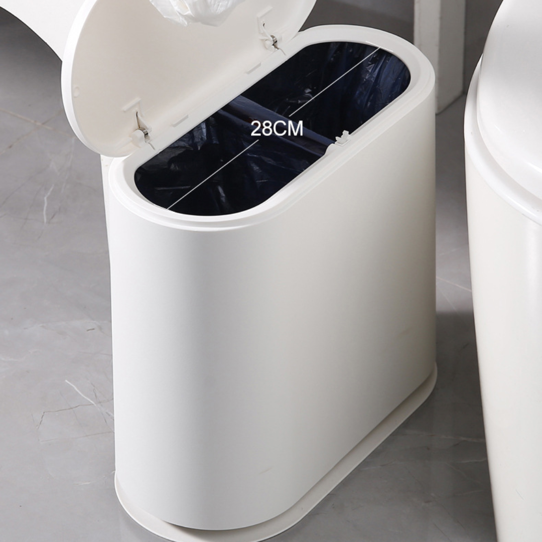 Quick Press Odor Guard Narrow Trash Can With (15L)