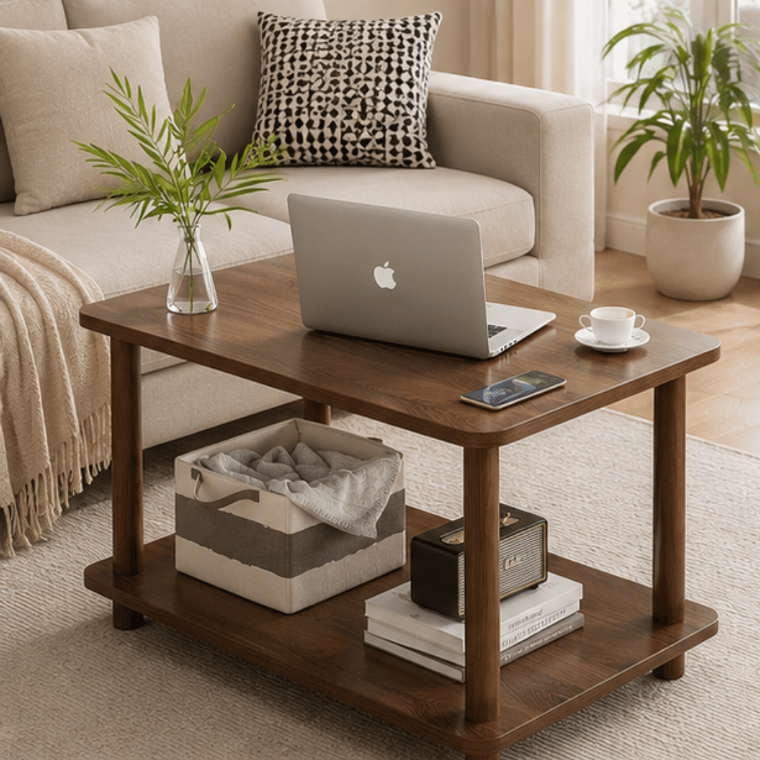 European Style Two Tier Wooden Center Table