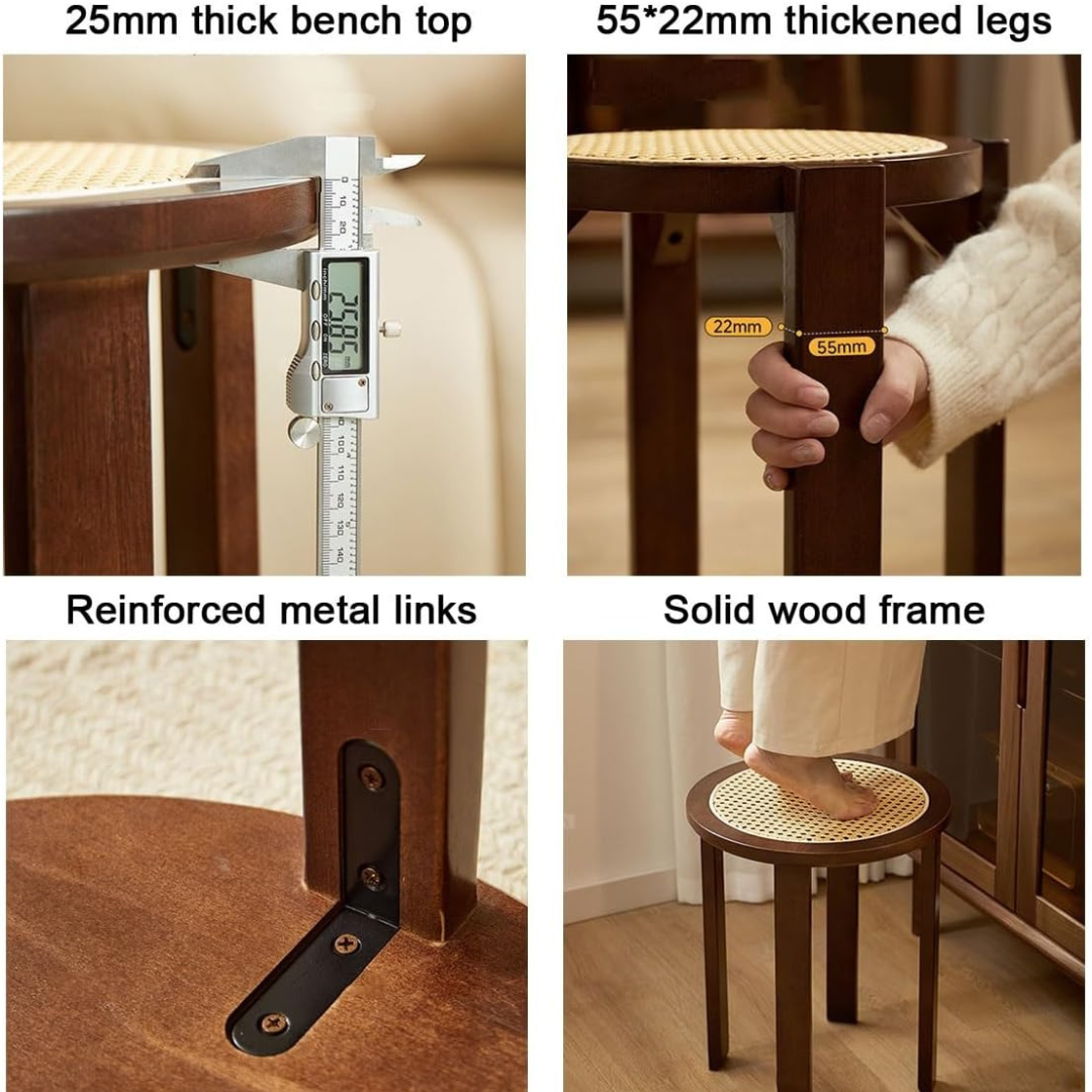 HOMERO Premium 4-in-1 Vintage Stackable Modular Wooden Stool