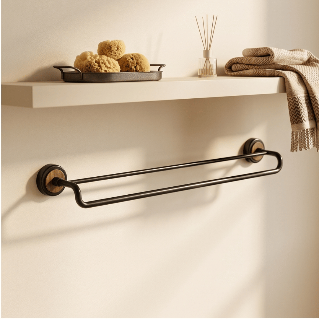 Premium Stainless Steel Suction Cup Double Rail Towel Rack
