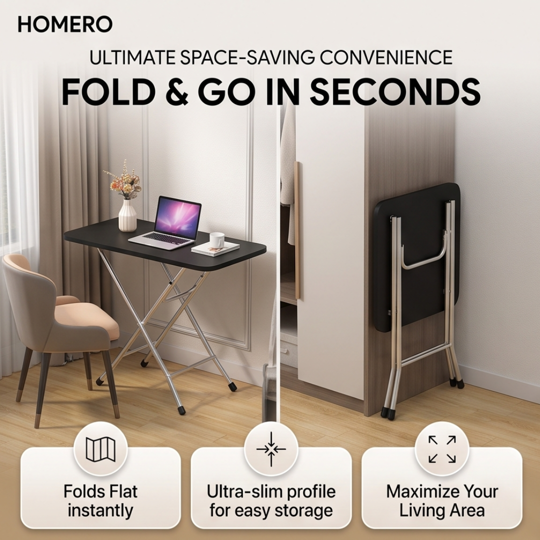 Multipurpose Space Saving Foldable Metal Frame Utility Table