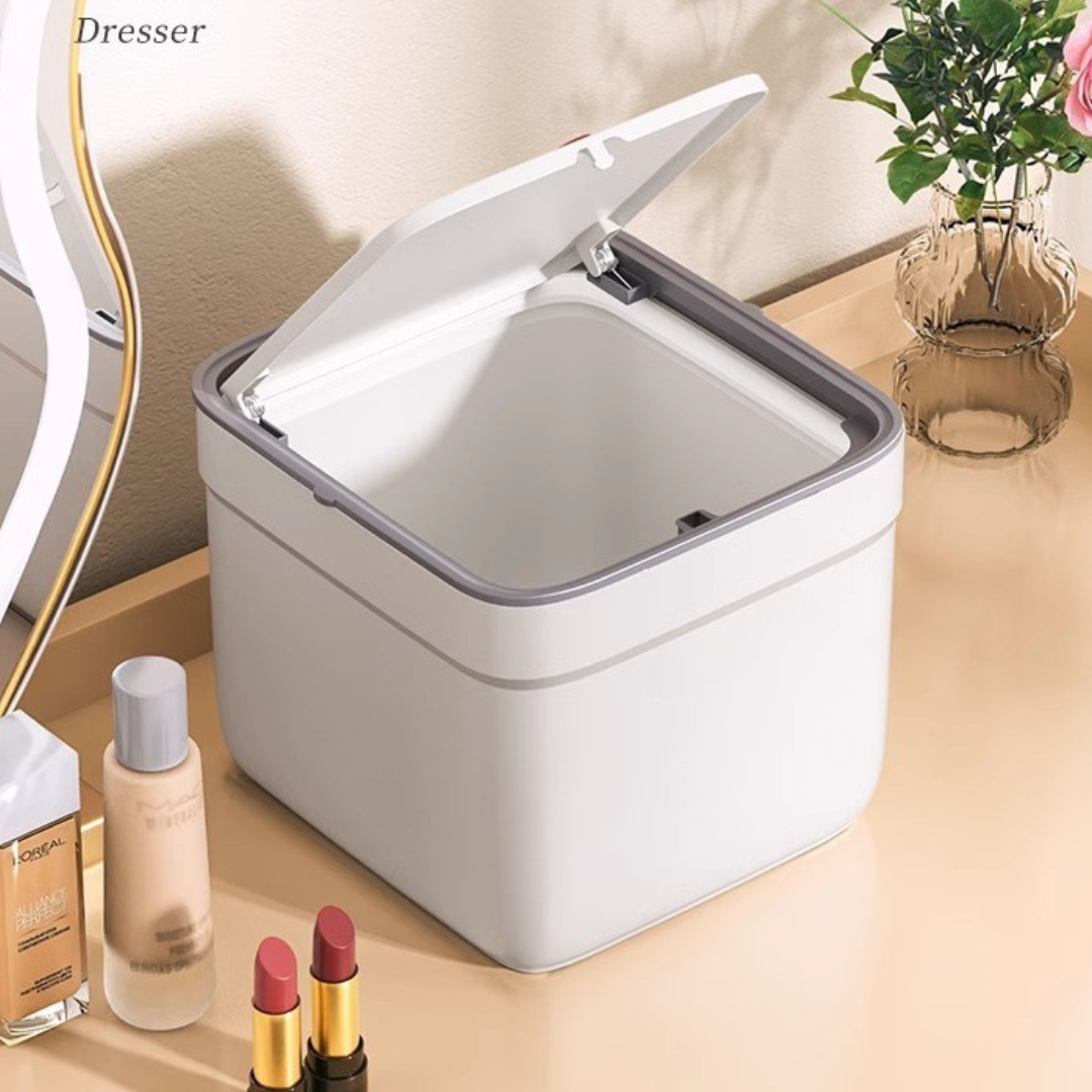HOMERO Elegant Compact Design Mini Desktop Trash Can - 2.4L Capacity
