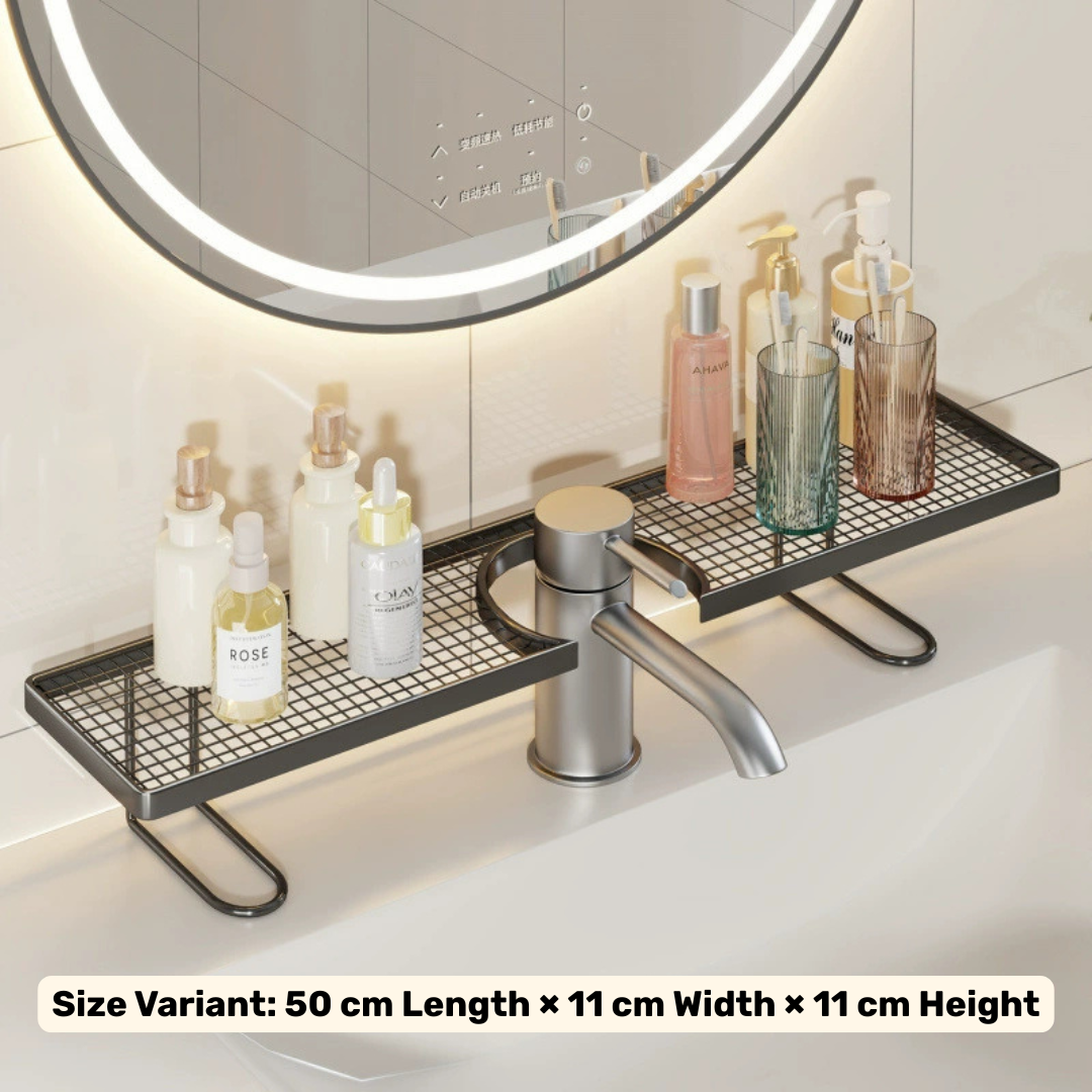 Metal Faucet Storage Rack Bathroom Organizer 50CM