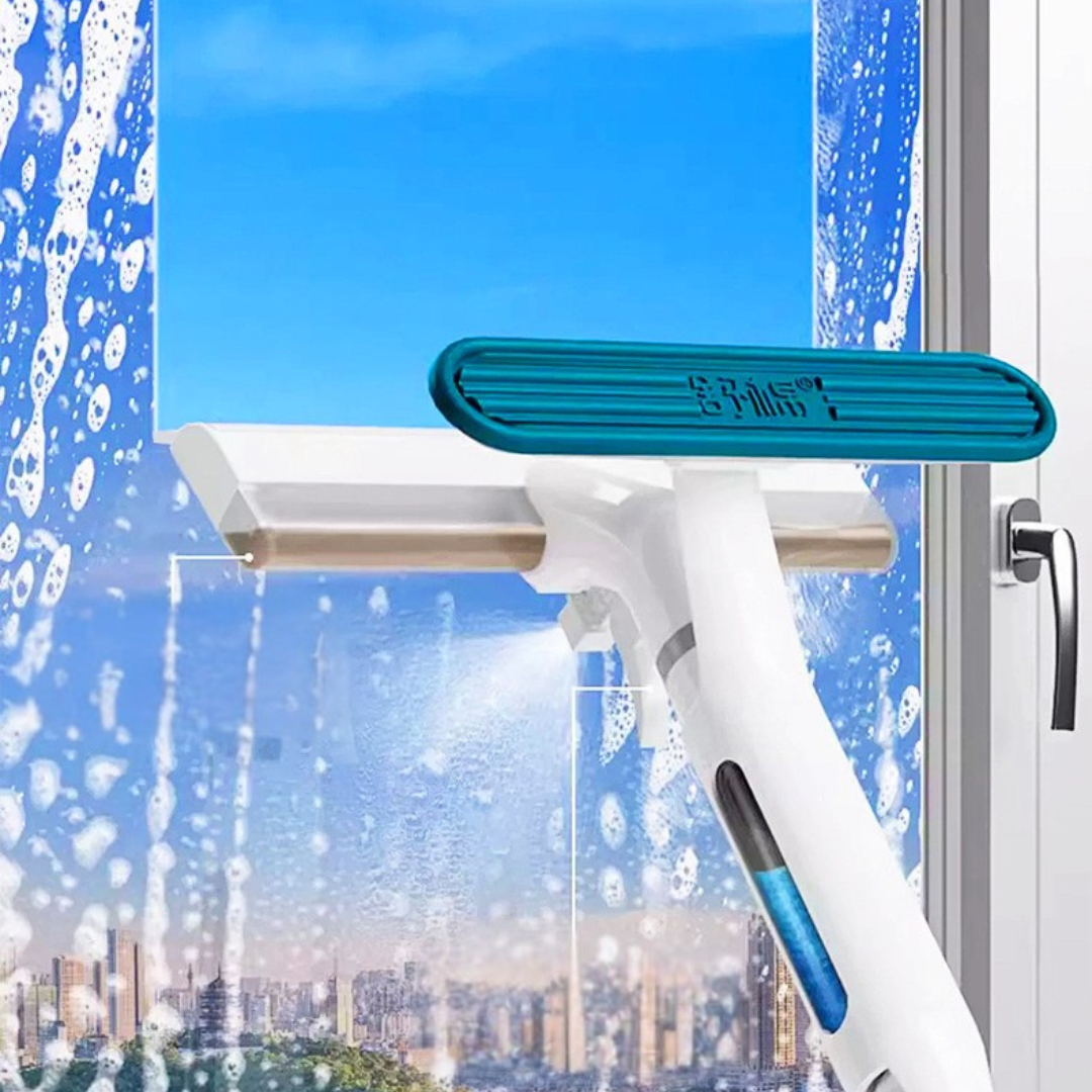 2 in 1 Window Glass Cleaning Wiper with Spray Bottle