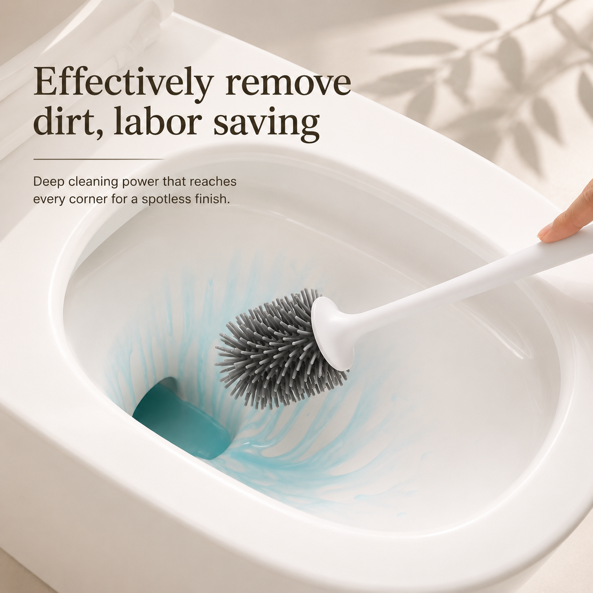 Wall Mounted Silicone Toilet Long Handle Cleaning Brush Set