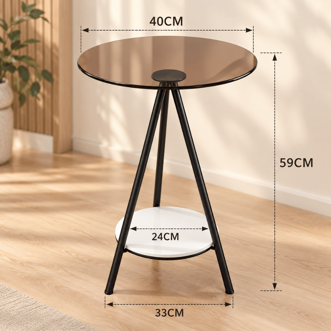 Minimalist Round Tempered Glass Coffee Table