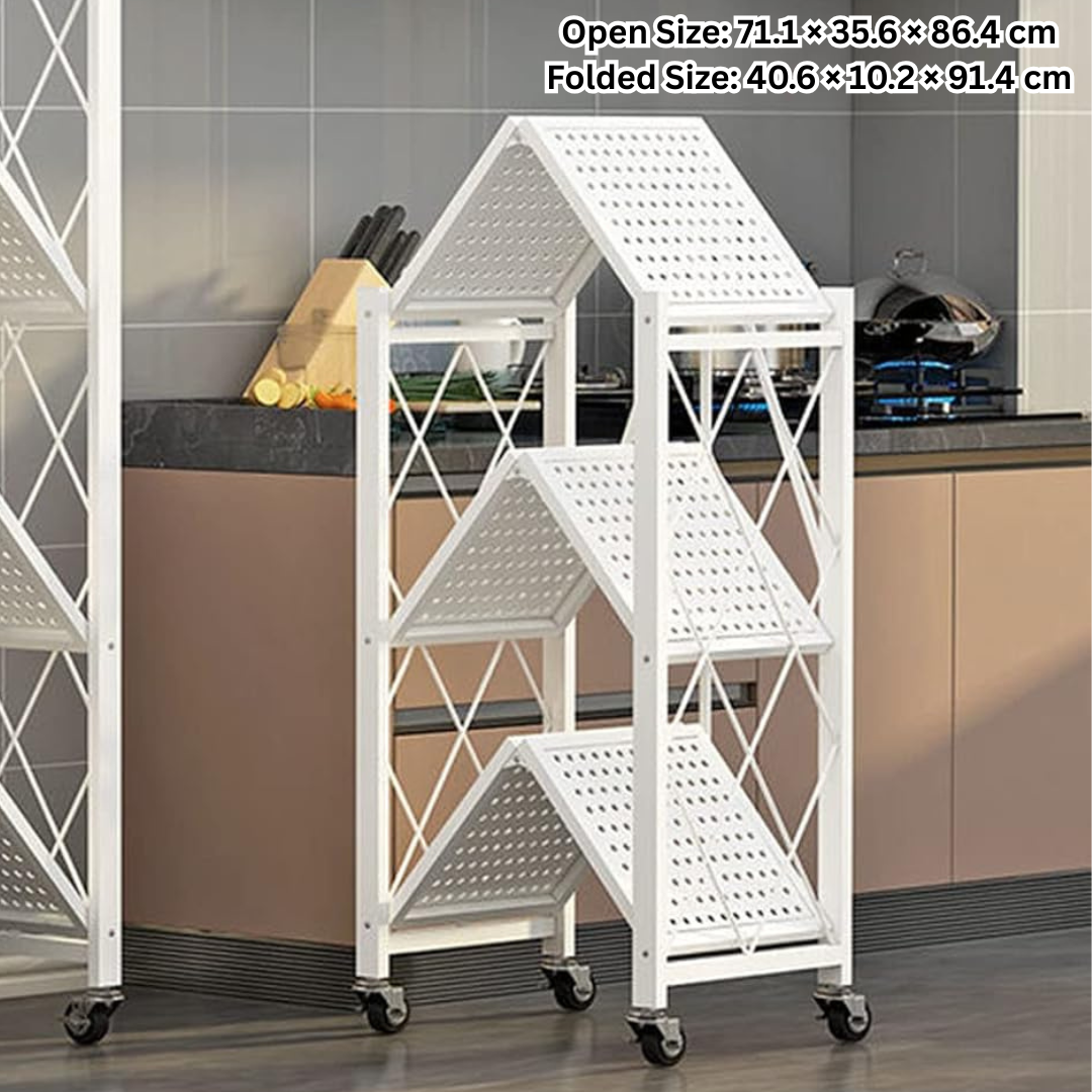 Multi-Use Heavy Duty Foldable Storage Shelf with Wheels
