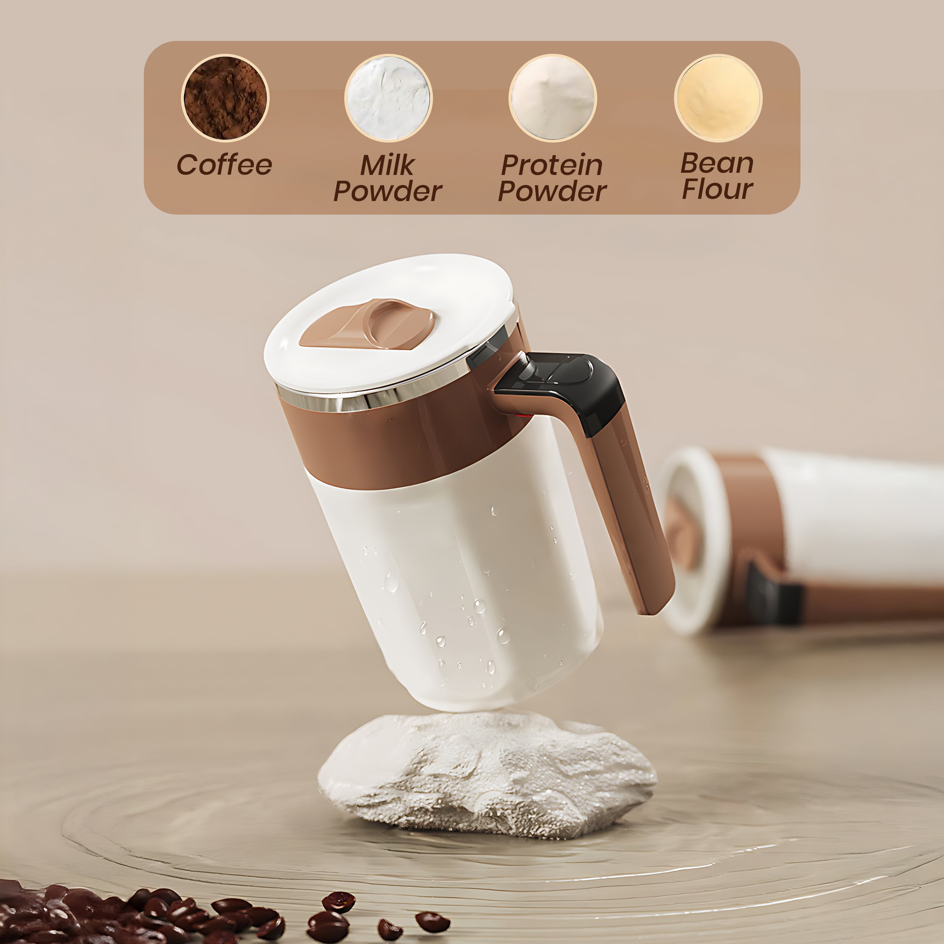 HOMERO Automatic Stirring Coffee Rechargeable Mug with Digital Display - 400ml