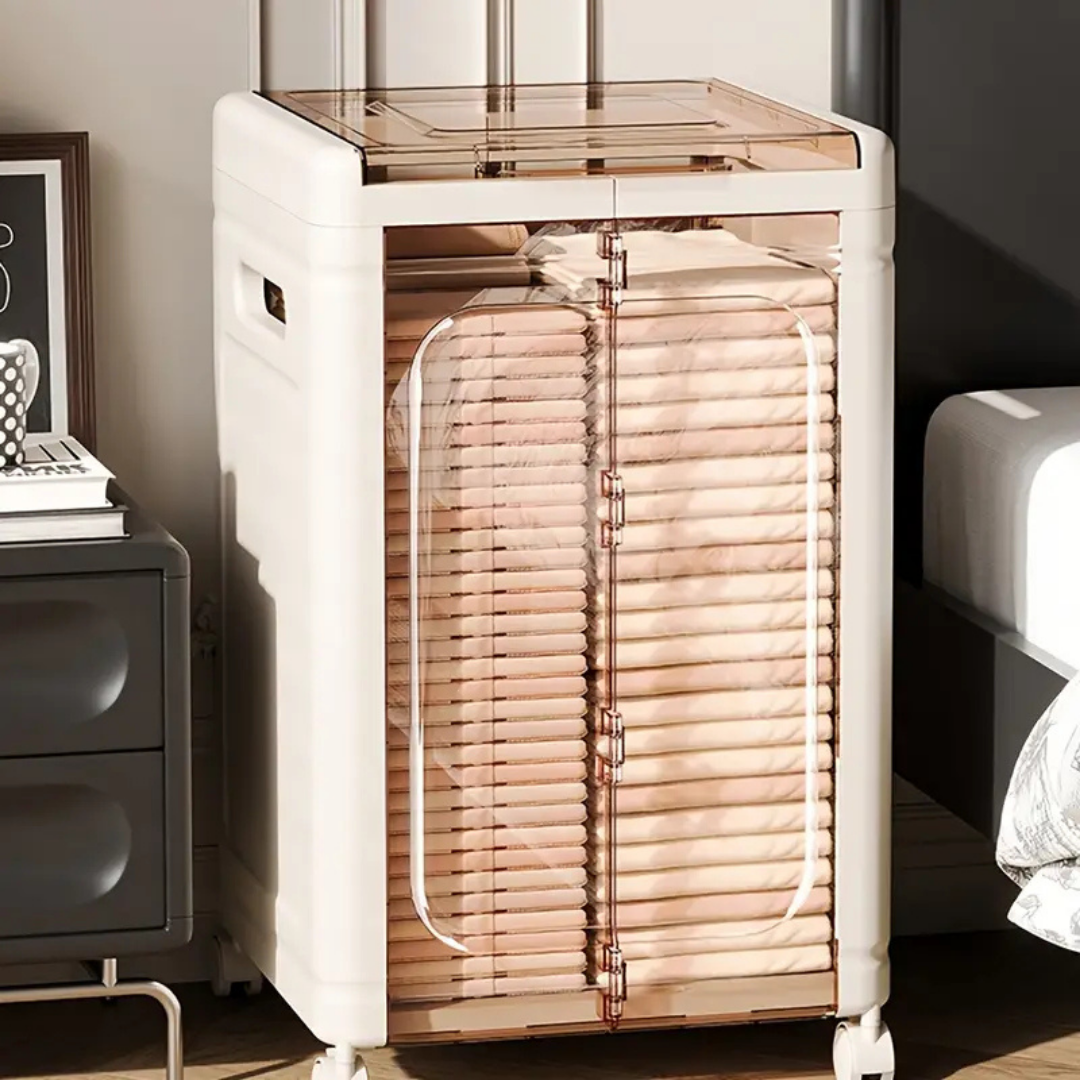 HOMERO Multi-Purpose Foldable Transparent Storage Box with Wheels