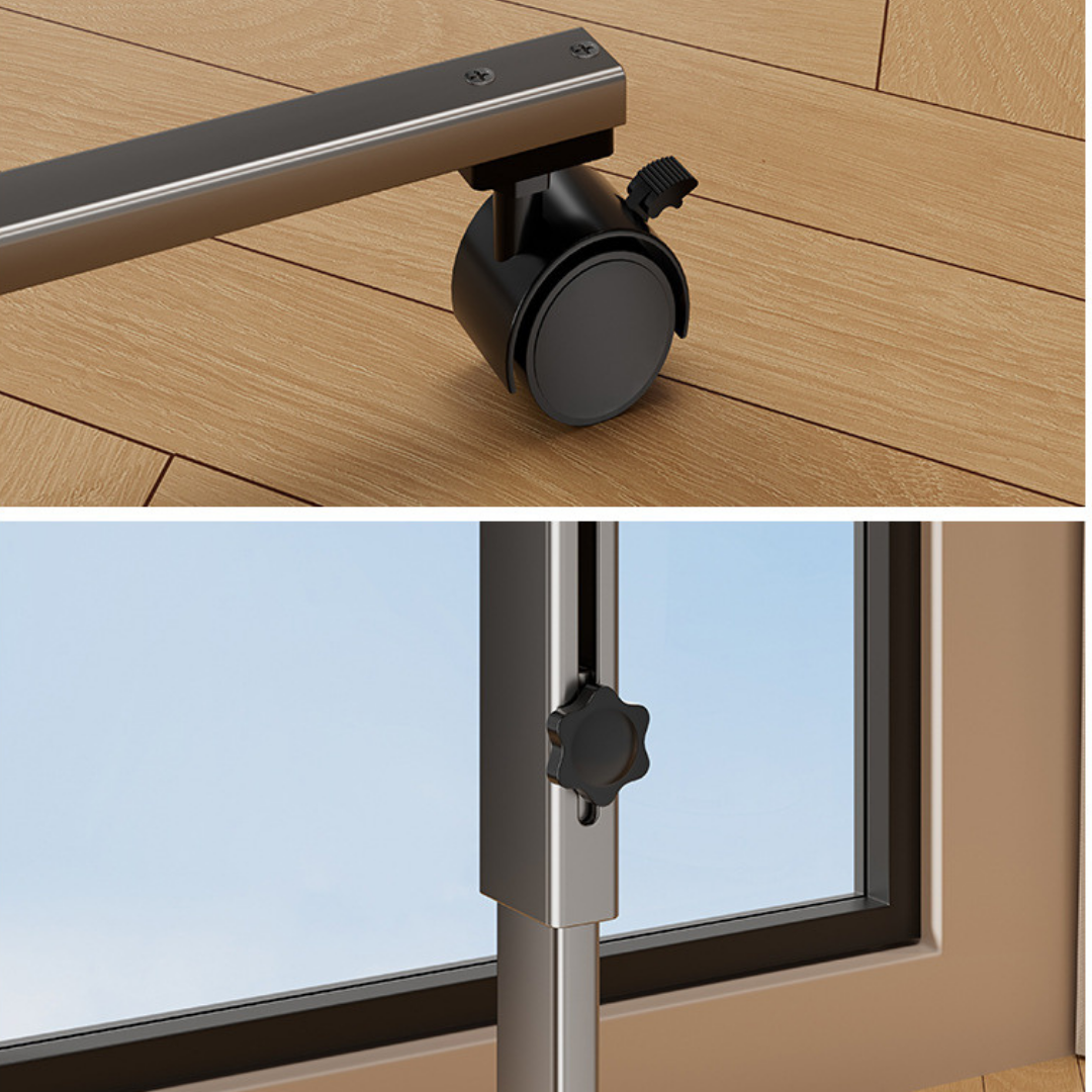 Homero Foldable Clothes Hanger Double Suction Cup Telescopic Drying Rod