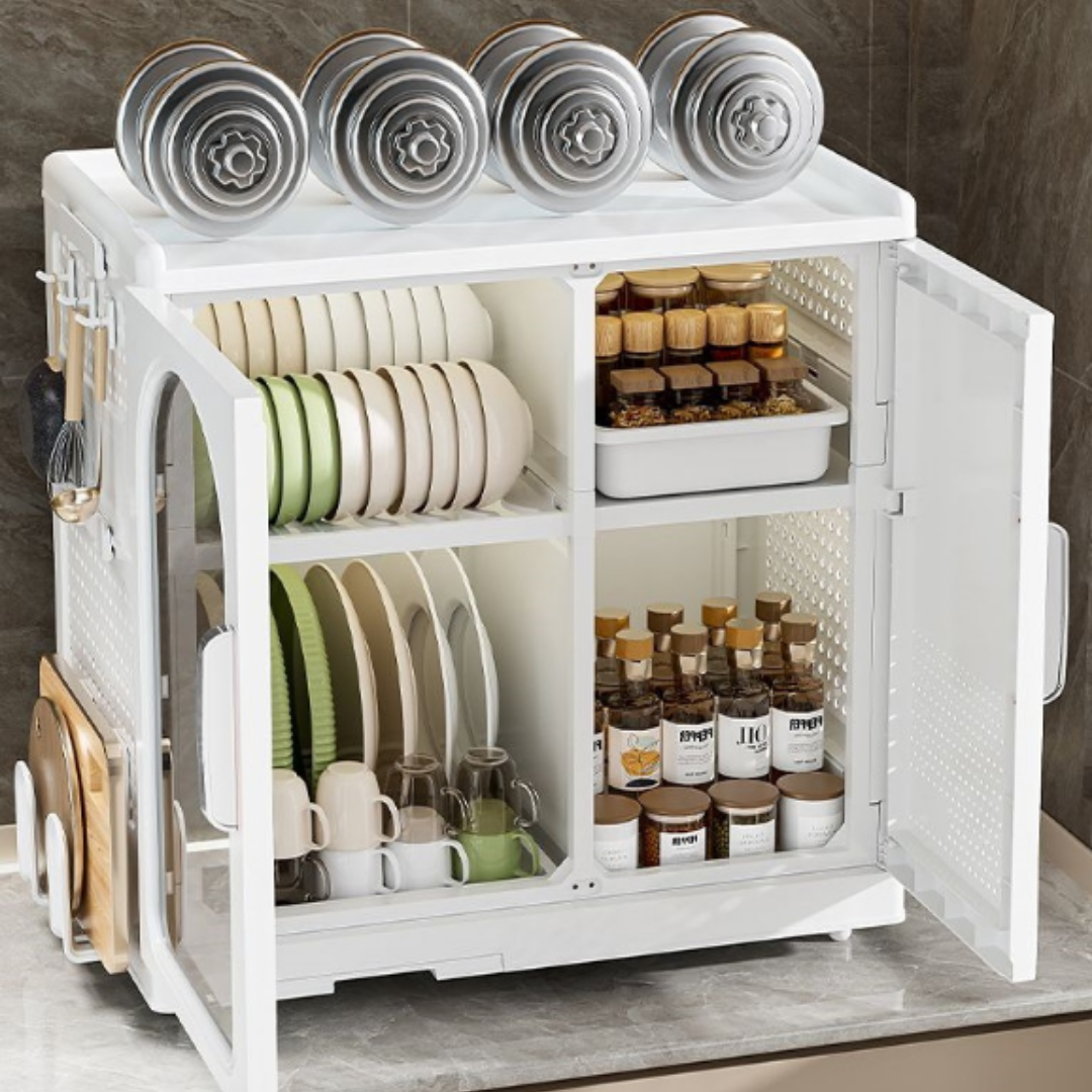 Homero All-in-One Magnetic Double Door Smart Space Utensils Storage Cabinet