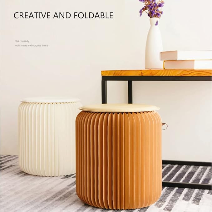 Foldable Accordion Paper Stool with 300 kg Load Capacity