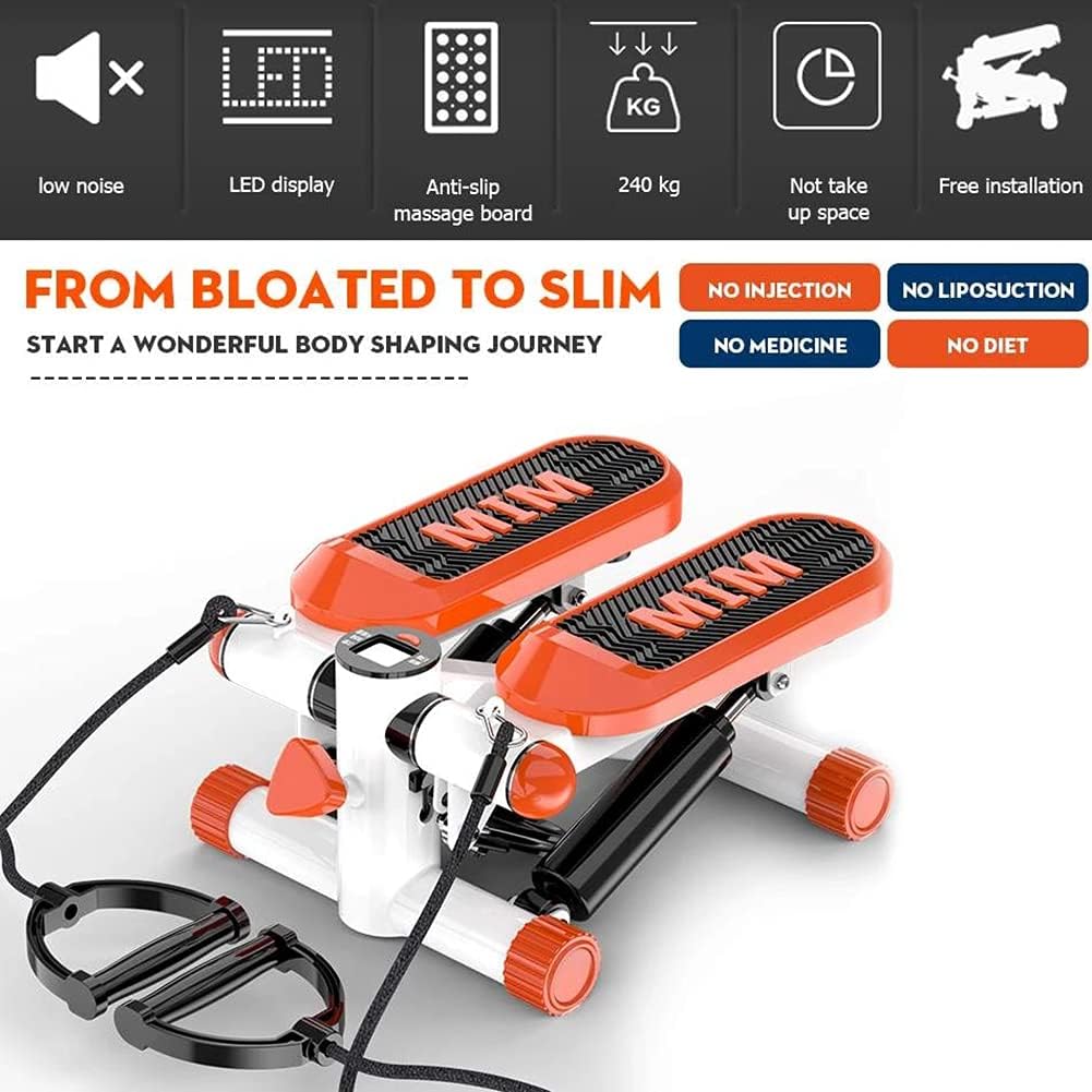 Homero Mini Fitness Stepper Machine with Adjustable Resistance Bands and LCD Display