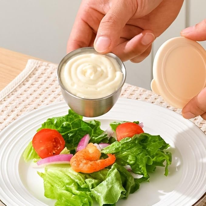 Homero Stainless Steel Dressing & Condiment Container with Lid